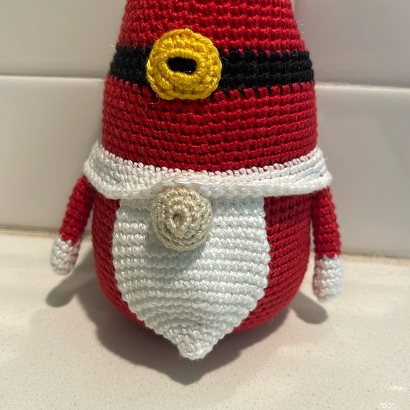 Handcrafted Santa Gnome Seasonal Christmas Crochet Decor Winter - Picture 4 of 11
